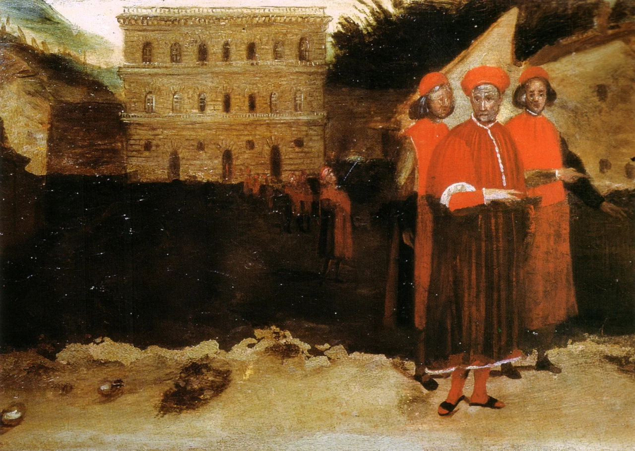89-luca pitti davanti a palazzo pitti-Chiesa di Santo Spirito